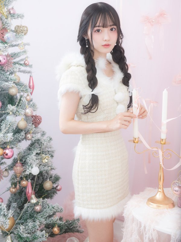 画像10: 【即日発送！】【サンタコス 5点セット】【XS-XLサイズ/2カラー】ツイードチェックバニーサンタコスプレ[YMT] (10)