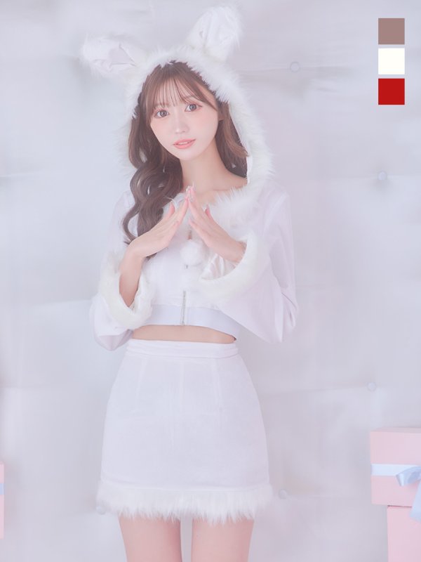 画像4: 【即日発送！】【サンタコス 4点セット】【S-Lサイズ/3カラー】セットアップバニーサンタコスプレ[OF04] (4)