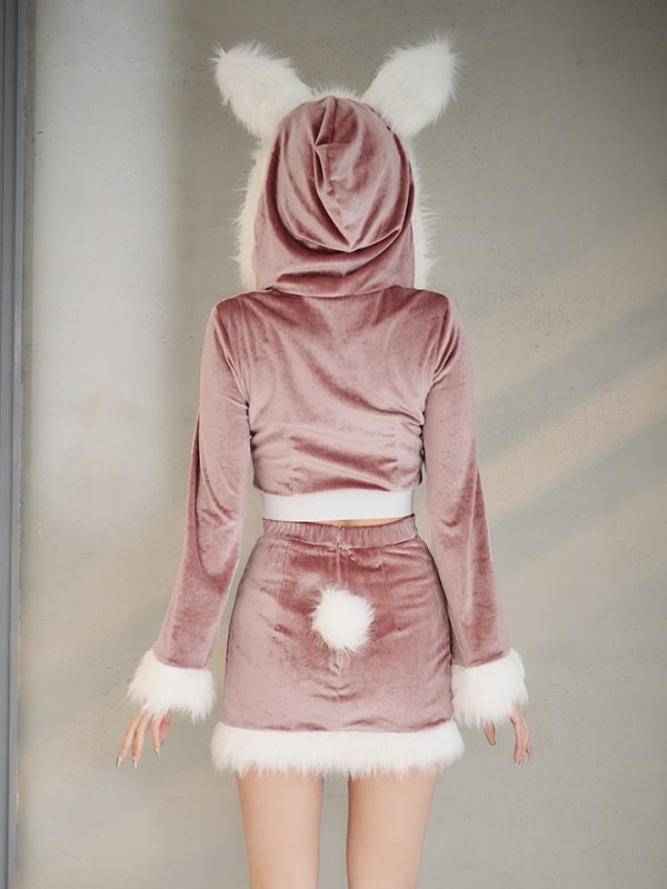 画像17: 【即日発送！】【サンタコス 4点セット】【S-Lサイズ/3カラー】セットアップバニーサンタコスプレ[YMT] (17)