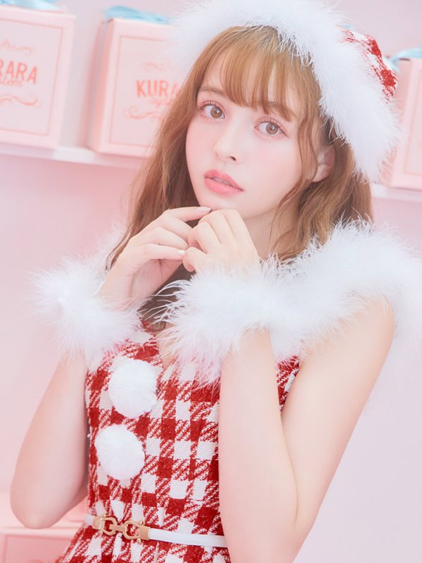 画像12: 【サンタSALE!!】【サンタコス 5点セット】【XS-Lサイズ/1カラー】ギンガムチェック セットアップフレアサンタコスプレ[OF04] (12)