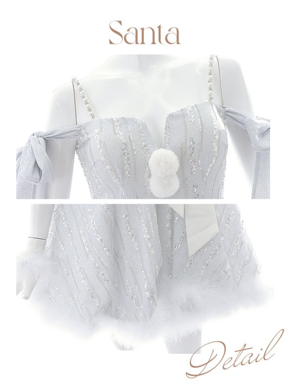 画像19: 【ノベルティ対象】【サンタセール！】【サンタコス 5点セット】【S-Lサイズ/1カラー】スパンコールフレアサンタコスプレ[YMT] (19)