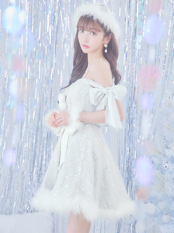 画像11: 【ノベルティ対象】【サンタセール！】【サンタコス 5点セット】【S-Lサイズ/1カラー】スパンコールフレアサンタコスプレ[YMT] (11)