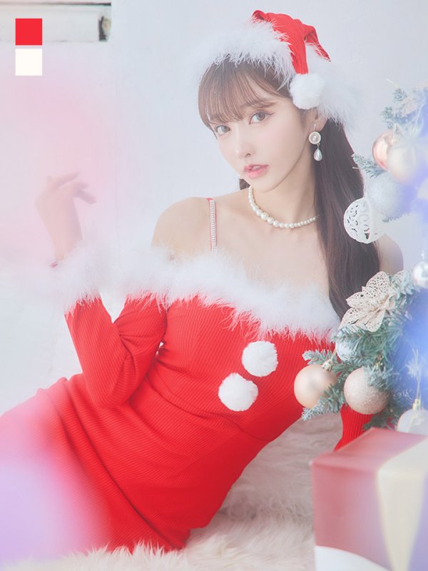 画像3: 【サンタセール！】【サンタコス 3点セット】【S-Lサイズ/2カラー】ロングスカートサンタコスプレ[YMT] (3)