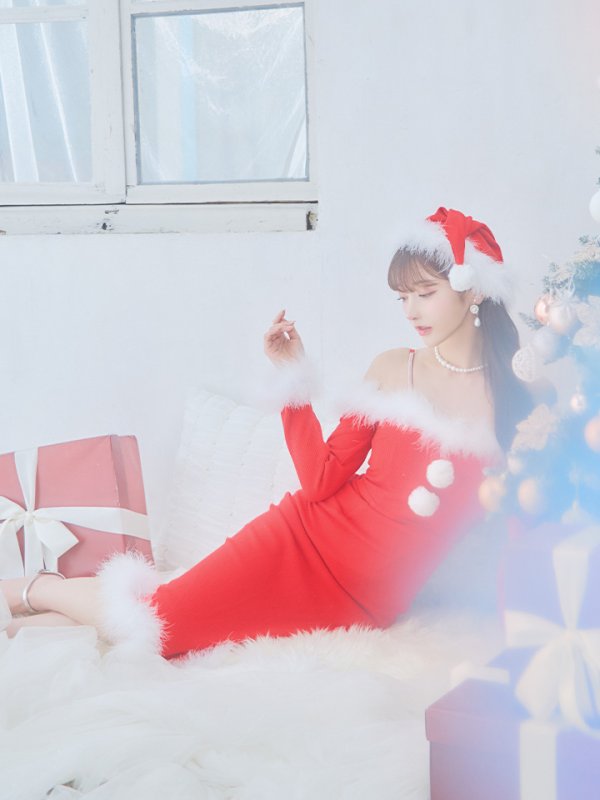 画像8: 【サンタセール！】【サンタコス 3点セット】【S-Lサイズ/2カラー】ロングスカートサンタコスプレ[YMT] (8)