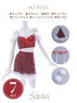 画像21: 【サンタコス 7点セット】【XS-Mサイズ/1カラー】セットアップチェックリボンサンタコスプレ[YMT] (21)
