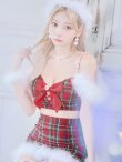 画像14: 【サンタコス 7点セット】【XS-Mサイズ/1カラー】セットアップチェックリボンサンタコスプレ[YMT] (14)