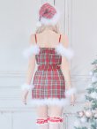 画像15: 【サンタコス 7点セット】【XS-Mサイズ/1カラー】セットアップチェックリボンサンタコスプレ[YMT] (15)
