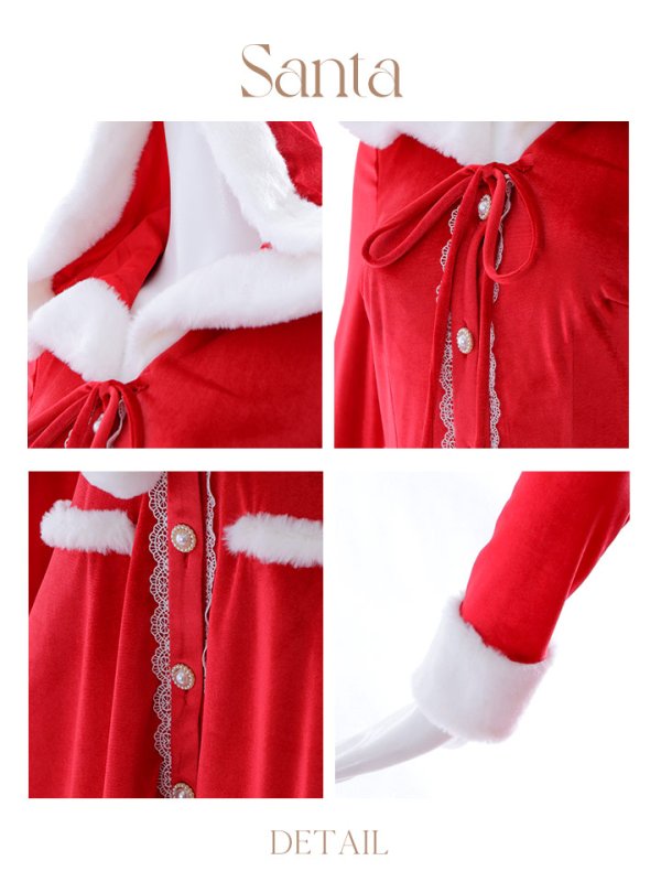 画像20: 即日発送!【サンタコス 1点セット】【S-Lサイズ/1カラー】ワンピースコート風サンタ[YMT] (20)