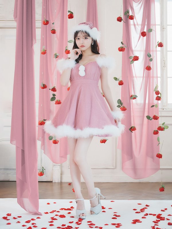 画像13: 【ノベルティ対象】【即日発送！】【S-Lサイズ/3カラー】フレアチュールサンタコスプレ[YMT] (13)