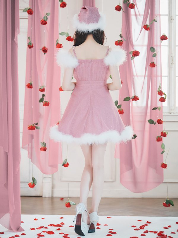 画像14: 【ノベルティ対象】【即日発送！】【S-Lサイズ/3カラー】フレアチュールサンタコスプレ[YMT] (14)