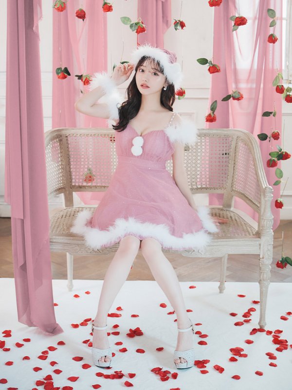 画像2: 【ノベルティ対象】【即日発送！】【S-Lサイズ/3カラー】フレアチュールサンタコスプレ[YMT] (2)