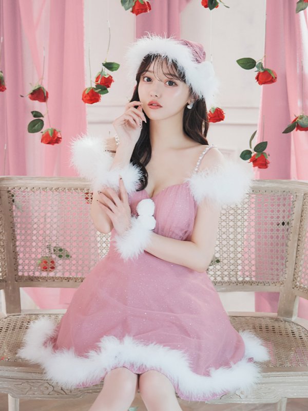 画像6: 【ノベルティ対象】【即日発送！】【S-Lサイズ/3カラー】フレアチュールサンタコスプレ[YMT] (6)