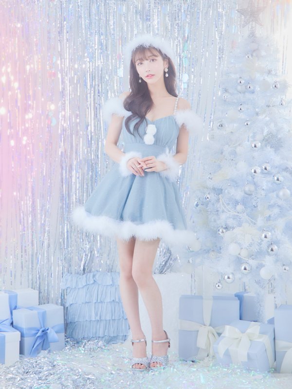 画像37: 【ノベルティ対象】【即日発送！】【S-Lサイズ/3カラー】フレアチュールサンタコスプレ[YMT] (37)