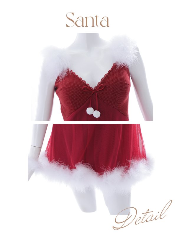 画像19: 【サンタセール！】【サンタコス 5点セット】【S-Lサイズ/1カラー】ベビードールサンタコスプレ[YMT] (19)