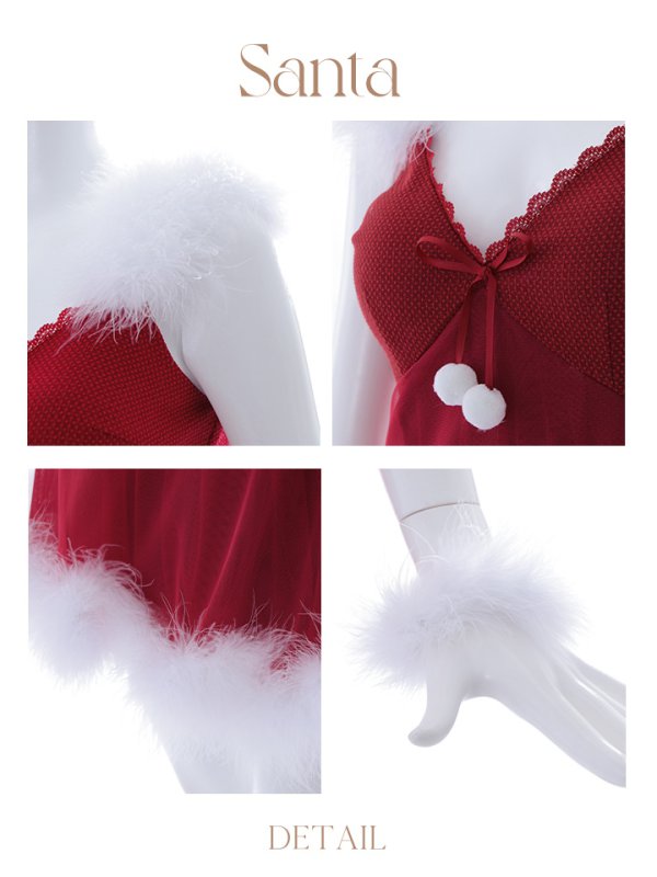画像20: 【サンタセール！】【サンタコス 5点セット】【S-Lサイズ/1カラー】ベビードールサンタコスプレ[YMT] (20)