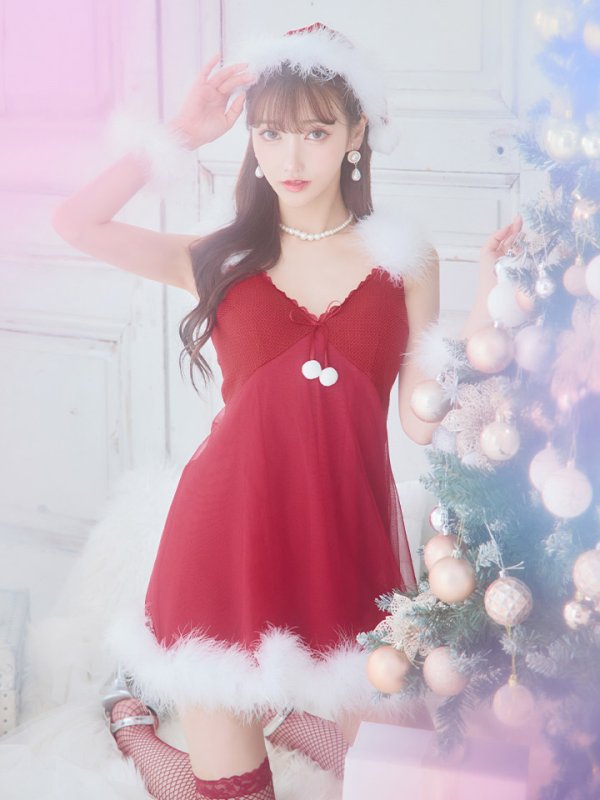 画像11: 【サンタセール！】【サンタコス 5点セット】【S-Lサイズ/1カラー】ベビードールサンタコスプレ[YMT] (11)
