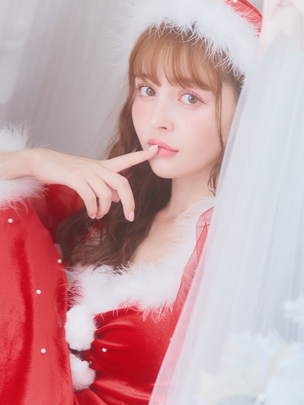 画像13: 【サンタセール！】【サンタコス 4点セット】【S-Lサイズ/1カラー】ベロアパールフレアスカートサンタコスプレ[YMT] (13)