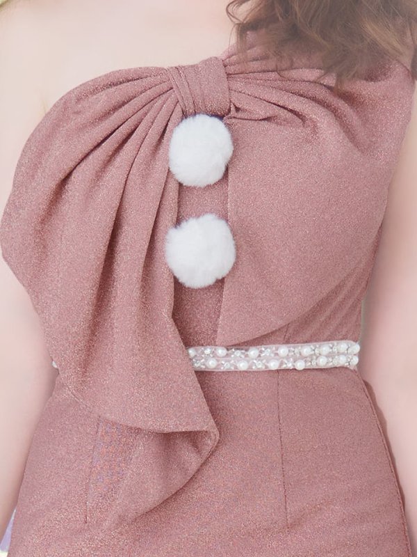 画像32: 即日発送!【サンタコス4点セット】【S-Lサイズ/1カラー】ワンショルダーリボンラメサンタコスプレ[OF04] (32)