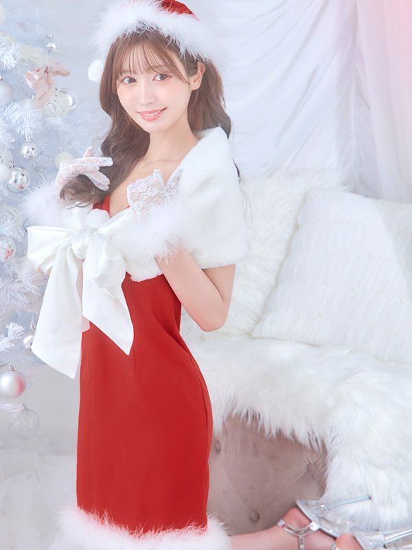 画像8: 【サンタSALE!!】【即日発送！】【サンタコス 5点セット】【S-Lサイズ/2カラー】サテンリボンファーサンタコスプレ[OF04] (8)