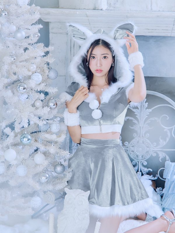 画像27: 【即日発送】【サンタコス 5点セット】【XS-XLサイズ/4カラー】セットアップバニーフレアサンタ[YMT] (27)