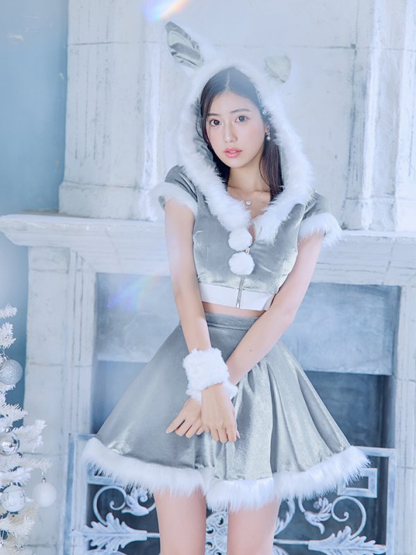 画像28: 【即日発送】【サンタコス 5点セット】【XS-XLサイズ/4カラー】セットアップバニーフレアサンタ[YMT] (28)