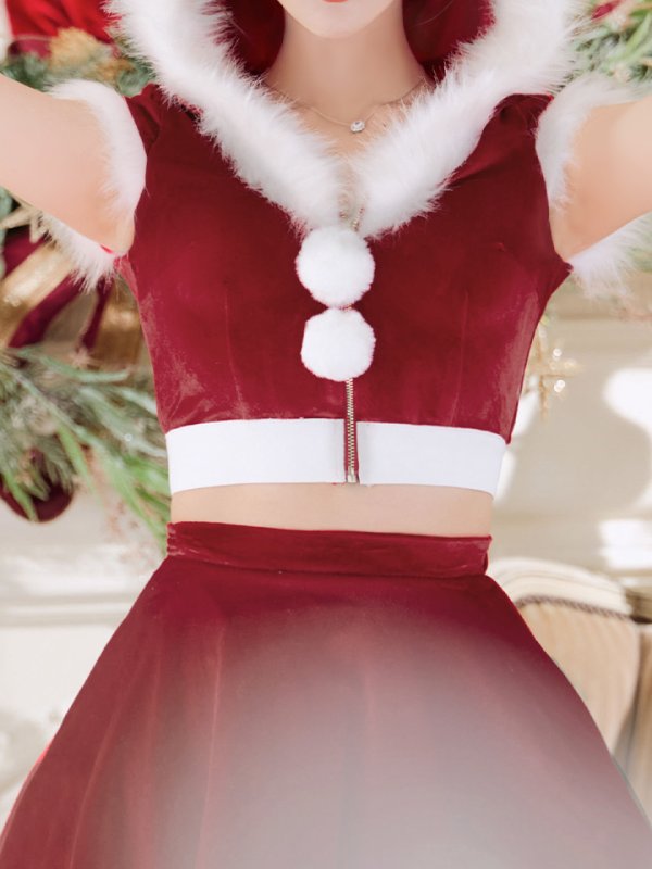 画像10: 【即日発送】【サンタコス 5点セット】【XS-XLサイズ/4カラー】セットアップバニーフレアサンタ[YMT] (10)