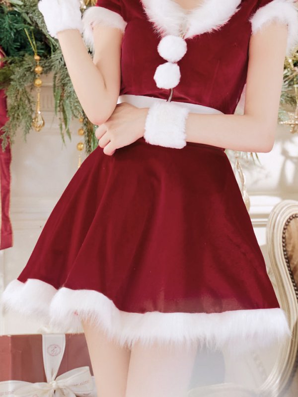 画像11: 【即日発送】【サンタコス 5点セット】【XS-XLサイズ/4カラー】セットアップバニーフレアサンタ[YMT] (11)