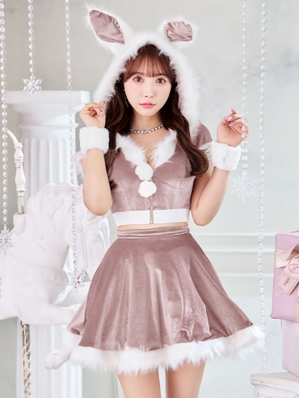 画像9: 【即日発送】【サンタコス 5点セット】【XS-XLサイズ/4カラー】セットアップバニーフレアサンタ[YMT] (9)