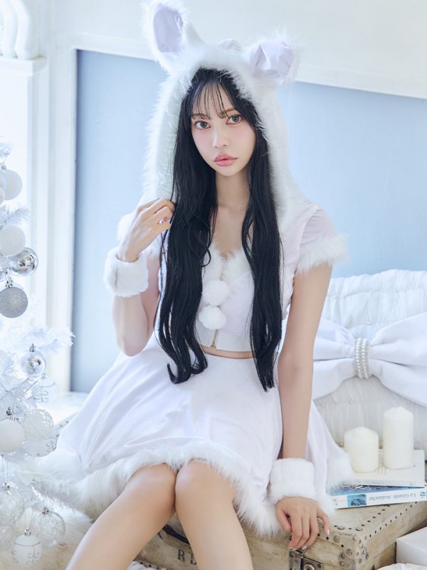 画像5: 【即日発送】【サンタコス 5点セット】【XS-XLサイズ/4カラー】セットアップバニーフレアサンタ[YMT] (5)