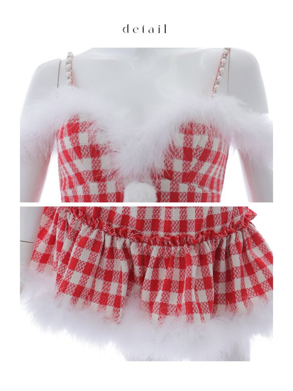 画像31: 【ノベルティ対象】【即日発送！】【サンタコス 5点セット】【XS-XLサイズ/2カラー】ギンガムチェックフレアサンタ[YMT] (31)