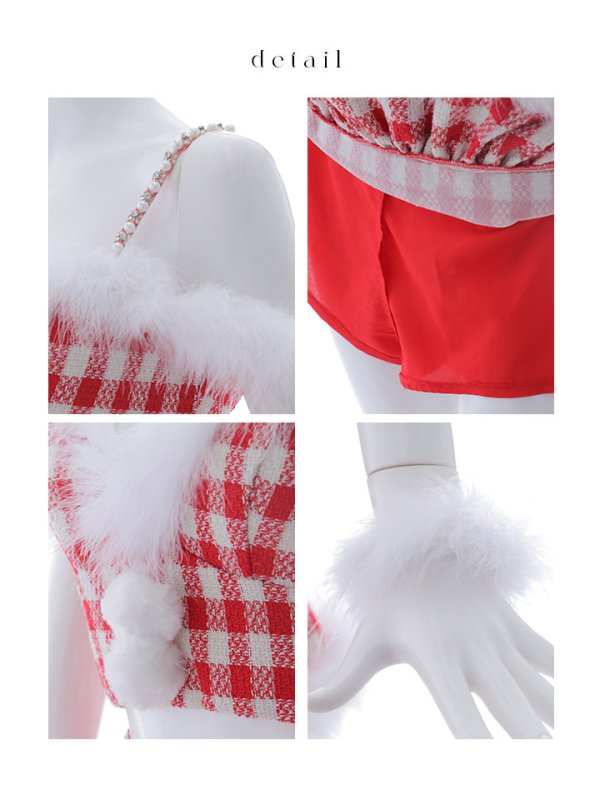 画像32: 【ノベルティ対象】【即日発送！】【サンタコス 5点セット】【XS-XLサイズ/2カラー】ギンガムチェックフレアサンタ[YMT] (32)