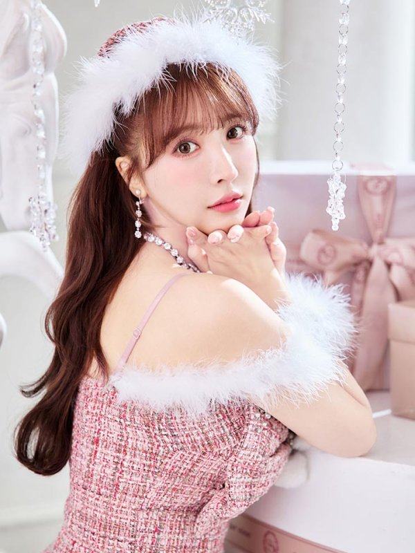 画像30: 【ノベルティ対象】【即日発送！】【サンタコス 5点セット】【XS-XLサイズ/2カラー】フロントリボンセットアップツイードサンタ[YMT] (30)