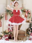 画像30: 【即日発送！】【サンタコス 5点セット】【XS-XLサイズ/2カラー】フロントリボンセットアップツイードサンタ[YMT] (30)