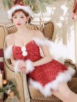 画像34: 【即日発送！】【サンタコス 5点セット】【XS-XLサイズ/2カラー】フロントリボンセットアップツイードサンタ[YMT] (34)