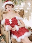 画像35: 【即日発送！】【サンタコス 5点セット】【XS-XLサイズ/2カラー】フロントリボンセットアップツイードサンタ[YMT] (35)