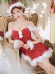 画像36: 【即日発送！】【サンタコス 5点セット】【XS-XLサイズ/2カラー】フロントリボンセットアップツイードサンタ[YMT] (36)