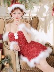 画像23: 【即日発送！】【サンタコス 5点セット】【XS-XLサイズ/2カラー】フロントリボンセットアップツイードサンタ[YMT] (23)