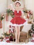画像29: 【即日発送！】【サンタコス 5点セット】【XS-XLサイズ/2カラー】フロントリボンセットアップツイードサンタ[YMT] (29)
