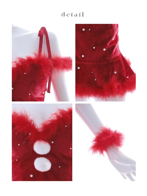 画像44: 【ノベルティ対象】【即日発送！】【サンタコス 5点セット】【XS-XLサイズ/3カラー】セットアップフレアミニサンタ[YMT] (44)