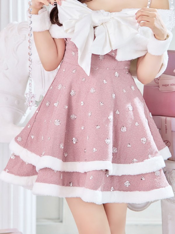 画像18: 【ノベルティ対象】【即日発送！】【サンタコス 5点セット】【XS-XLサイズ/3カラー】ケープ付きフレアサンタコスプレ[YMT] (18)