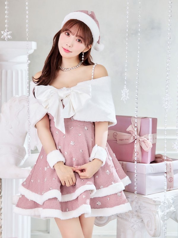 画像23: 【ノベルティ対象】【即日発送！】【サンタコス 5点セット】【XS-XLサイズ/3カラー】ケープ付きフレアサンタコスプレ[YMT] (23)