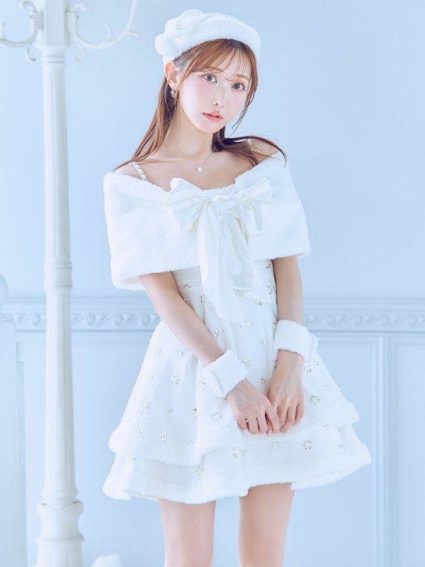 画像11: 【ノベルティ対象】【即日発送！】【サンタコス 5点セット】【XS-XLサイズ/4カラー】ケープ付きフレアサンタコスプレ[YMT] (11)