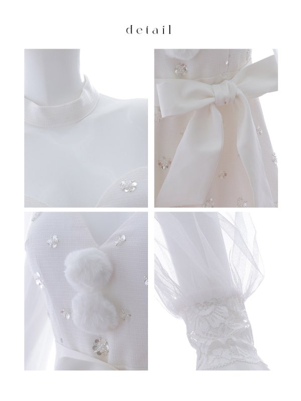 画像37: 【即日発送！】【サンタコス 4点セット】【XS-XLサイズ/1カラー】チュールロングスリーブハイネックサンタ[YMT] (37)