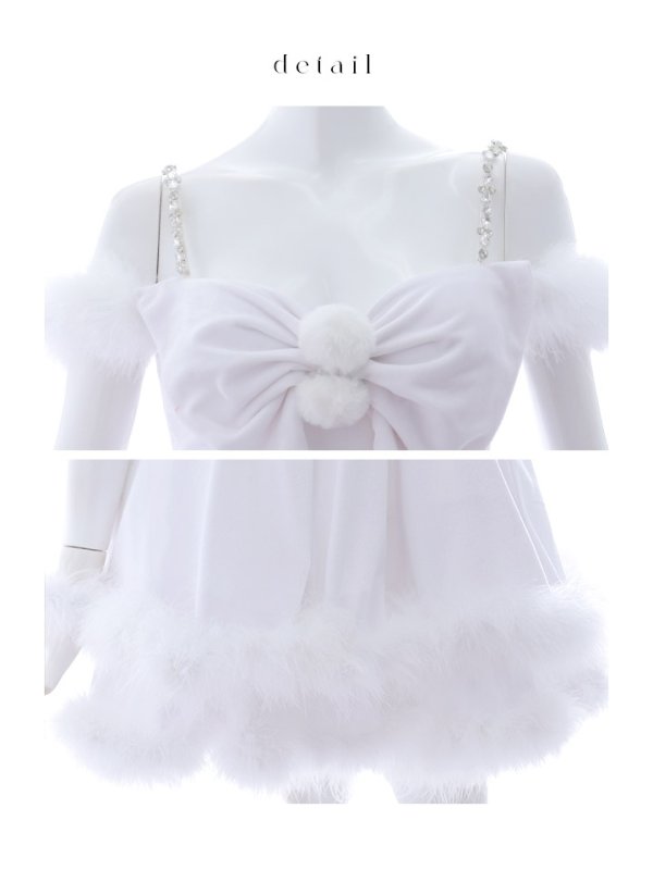 画像46: 【ノベルティ対象】【即日発送！】【サンタコス 4点セット】【XS-Lサイズ/4カラー】フロントビッグリボンオフショルフレアサンタ[YMT] (46)