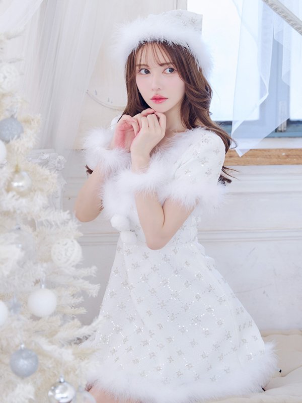 画像9: 【サンタSALE!!】【サンタコス 4点セット】【XS-Lサイズ/1カラー】ビジューフレアスカートサンタコスプレ[HC03] (9)