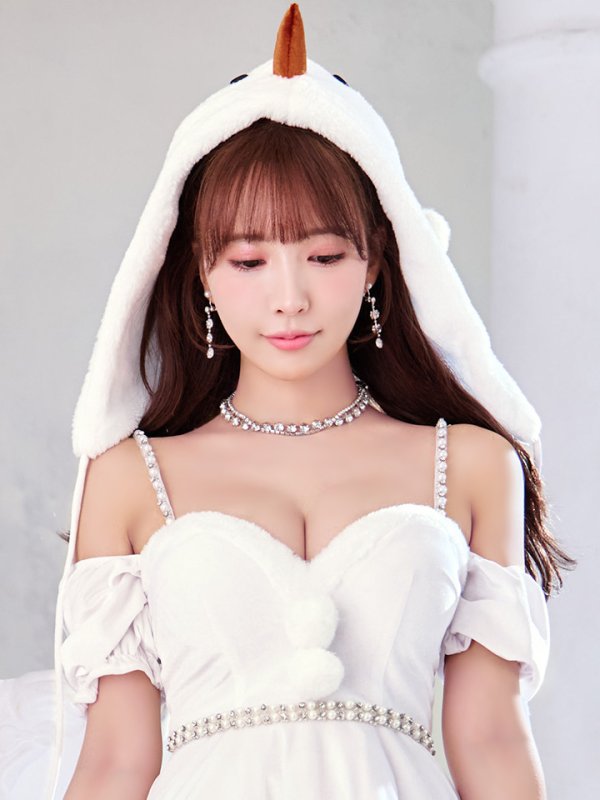 画像6: 【即日発送！】【サンタコス 4点セット】【XS-XLサイズ/1カラー】雪だるまオフショルフレアスカートコスプレ[OF04] (6)