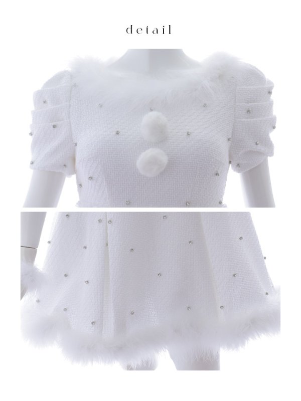 画像44: 【ノベルティ対象】【即日発送！】【サンタコス 4点セット】【XS-XLサイズ/3カラー】ツイードビジュープリーツスカートサンタコスプレ[YMT] (44)