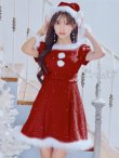 画像4: 【即日発送！】【サンタコス 4点セット】【XS-XLサイズ/3カラー】ツイードビジュープリーツスカートサンタコスプレ[YMT] (4)