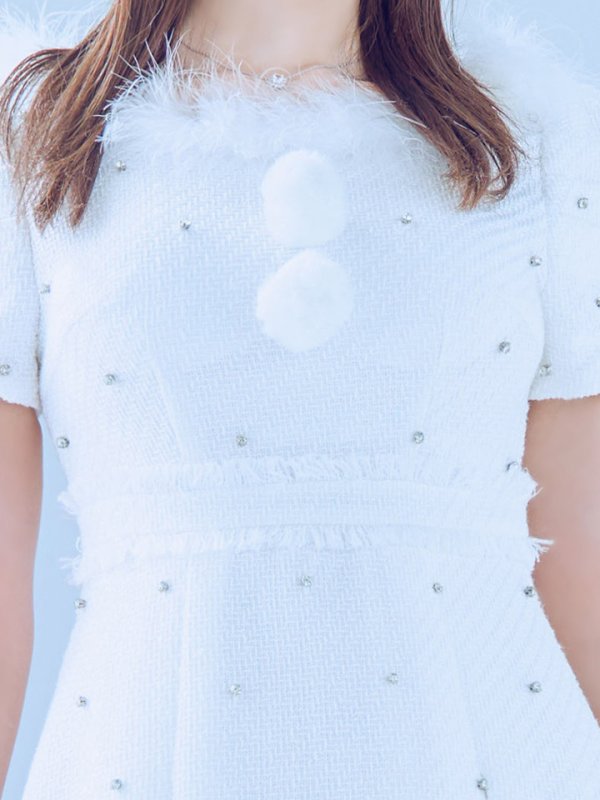 画像6: 【ノベルティ対象】【即日発送！】【サンタコス 4点セット】【XS-XLサイズ/3カラー】ツイードビジュープリーツスカートサンタコスプレ[YMT] (6)