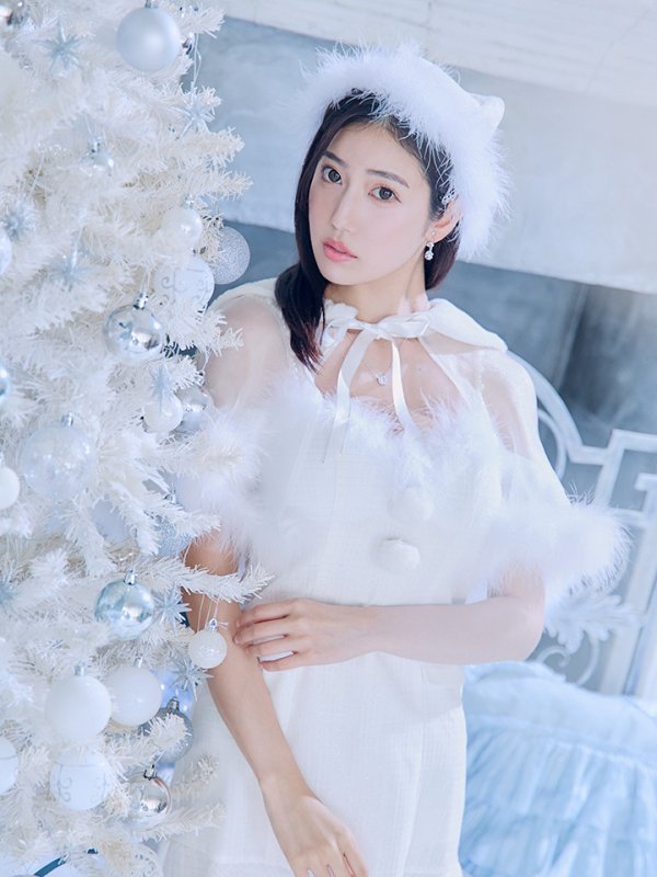 画像30: 【即日発送】【サンタコス 5点セット】【S-Lサイズ/1カラー】ポンチョ付きベアトップマーメイドスカートサンタコスプレ[OF04] (30)